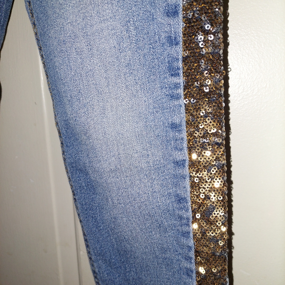 ✨️OUTFIT BUNDLE-Arizona Plaid Shirt w/sequin AND Total Girl Jeans sequin, Size:L - Picture 2 of 16